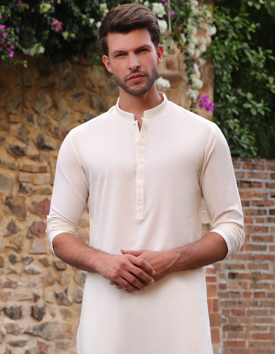 CREAM KURTA | JJK-A-46519