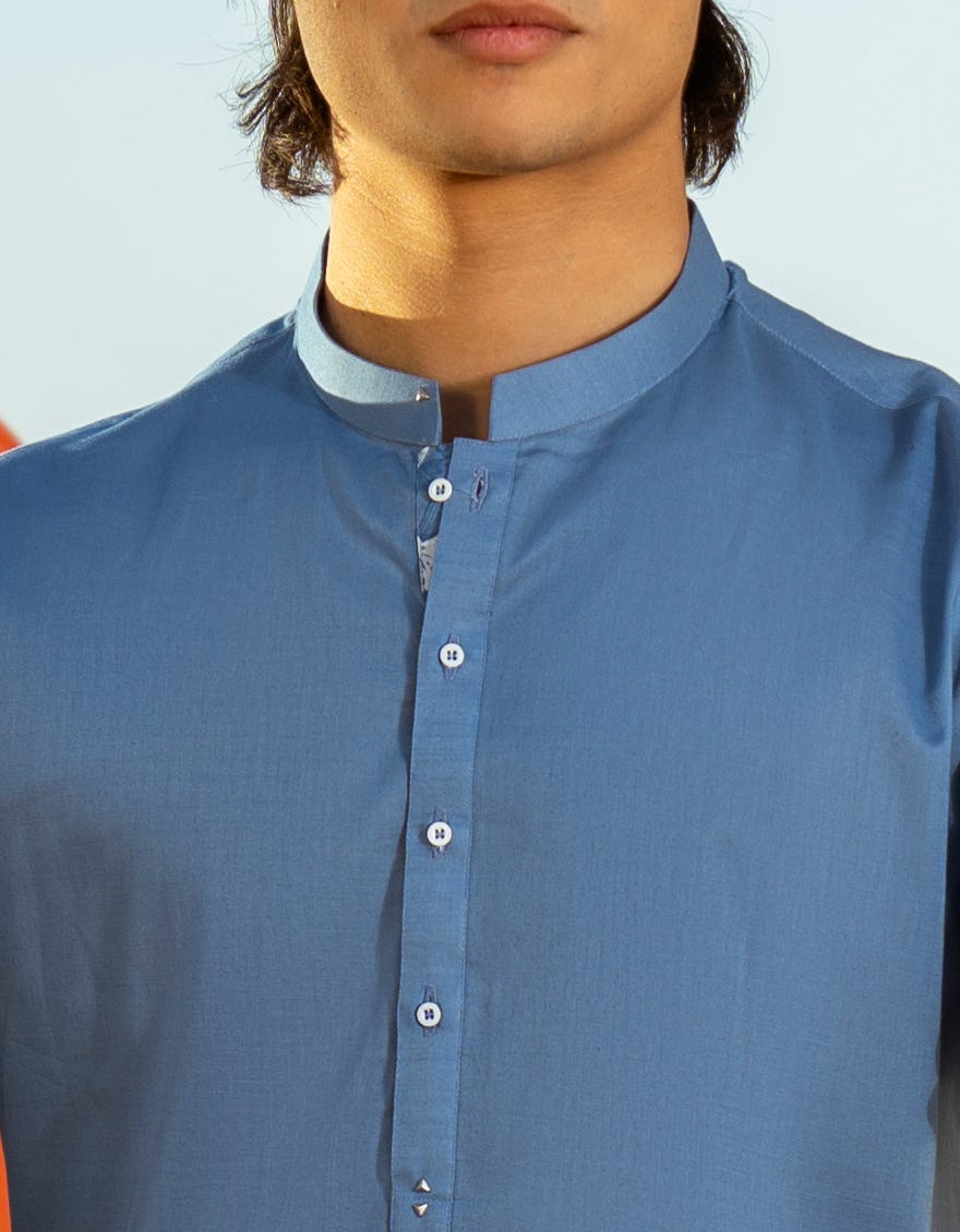 LIGHT BLUE COTTON KURTA | JTK-A-46540