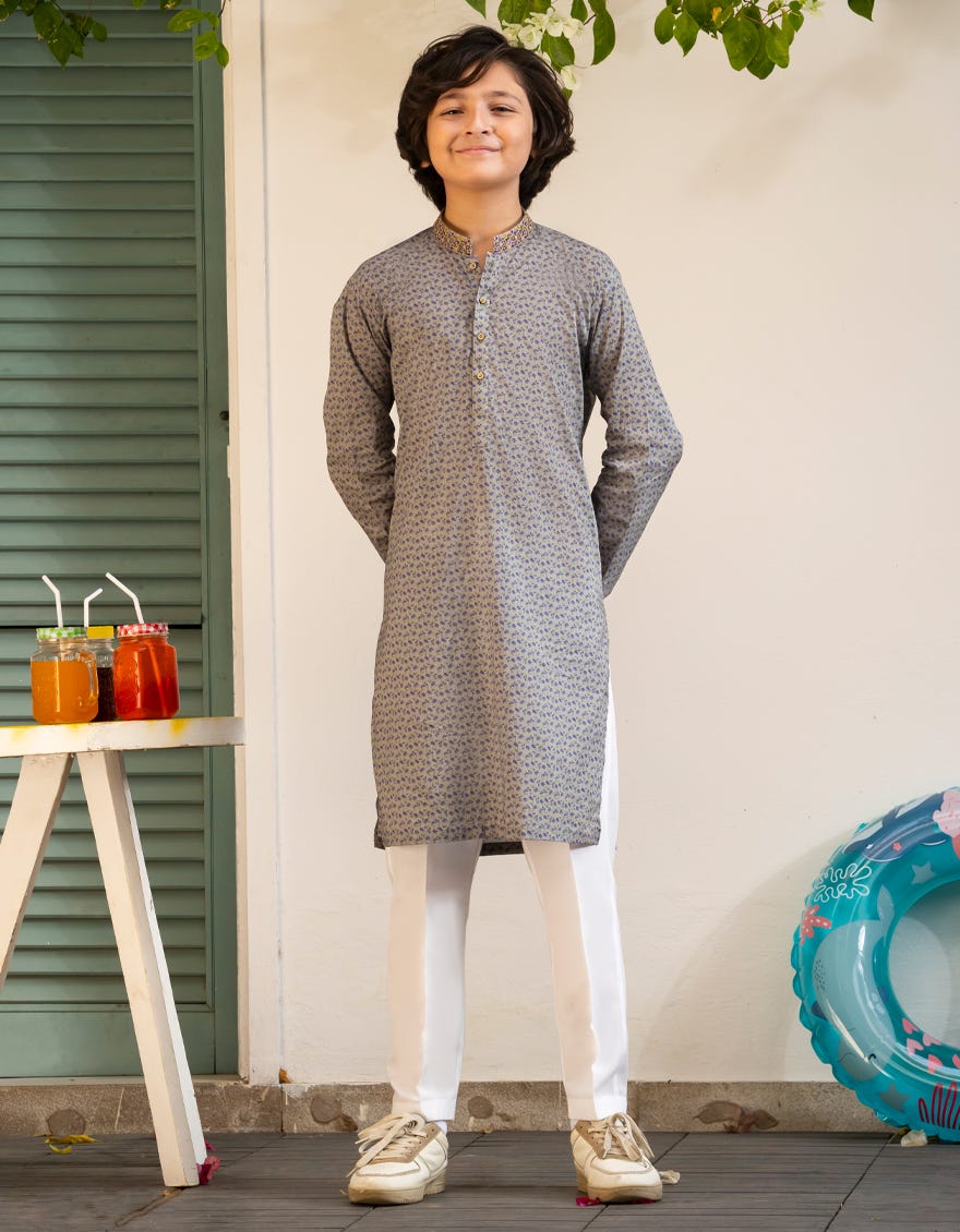 GREY COTTON KURTA | JCK-A-46608