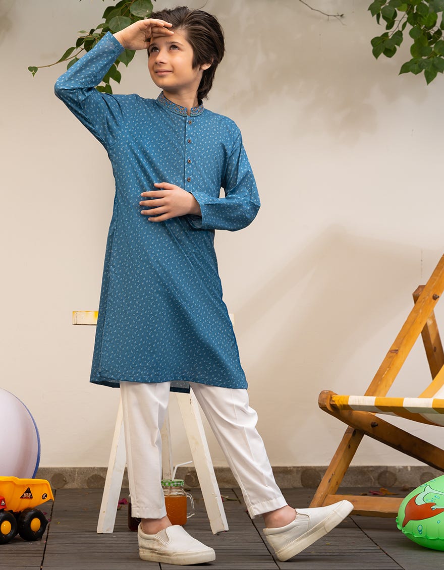 BLUE COTTON KURTA | JCK-A-46610