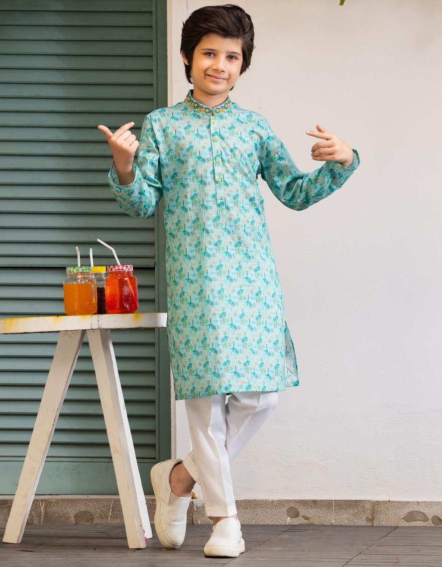 LIGHT GREEN COTTON KURTA | JCK-A-46612