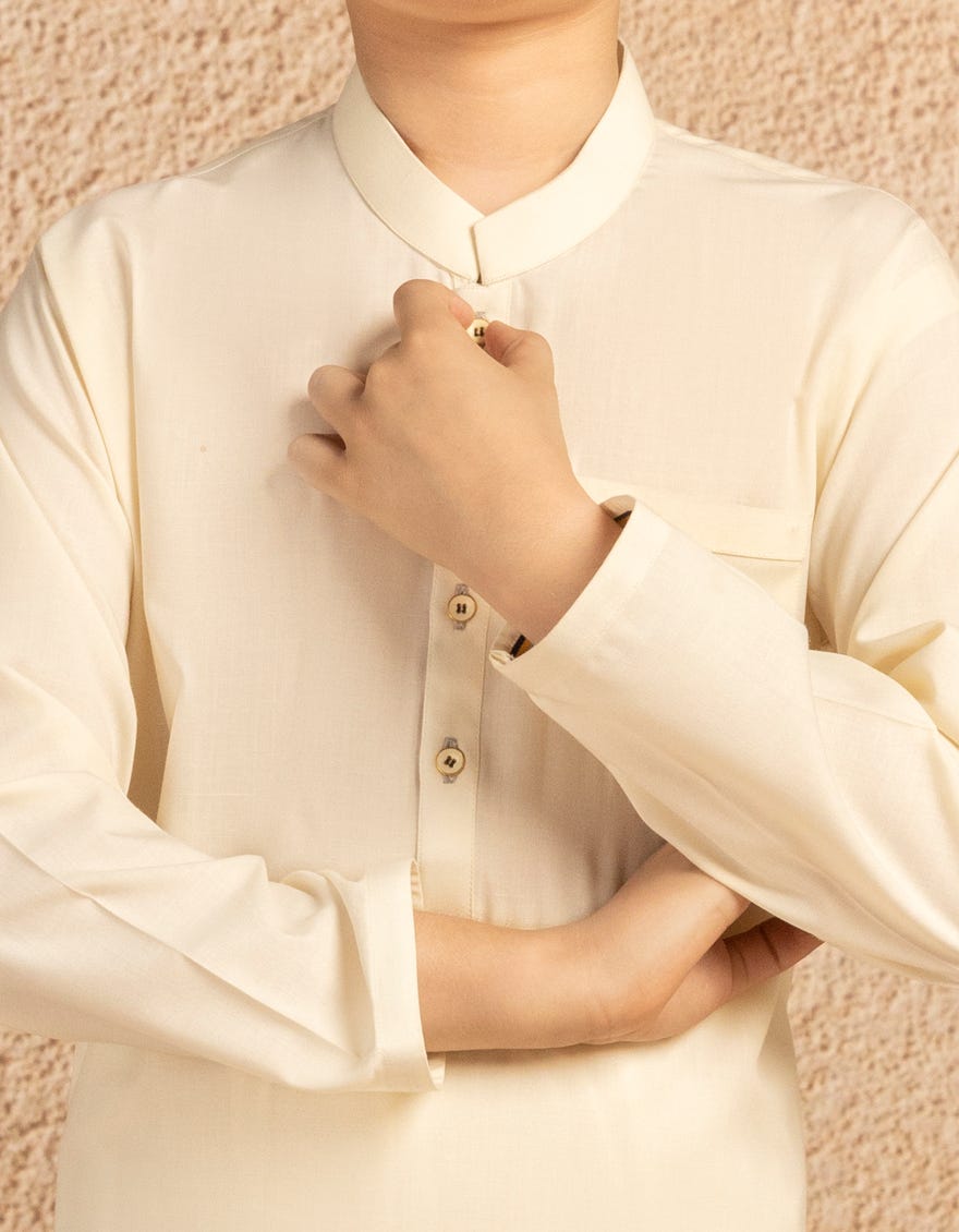 CREAM BLENDED CASUAL KAMEEZ SHALWAR