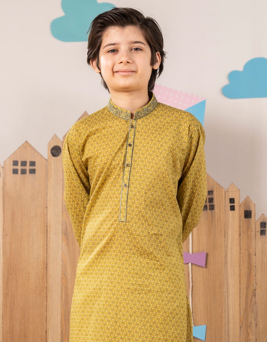 LEMON YELLOW COTTON KURTA