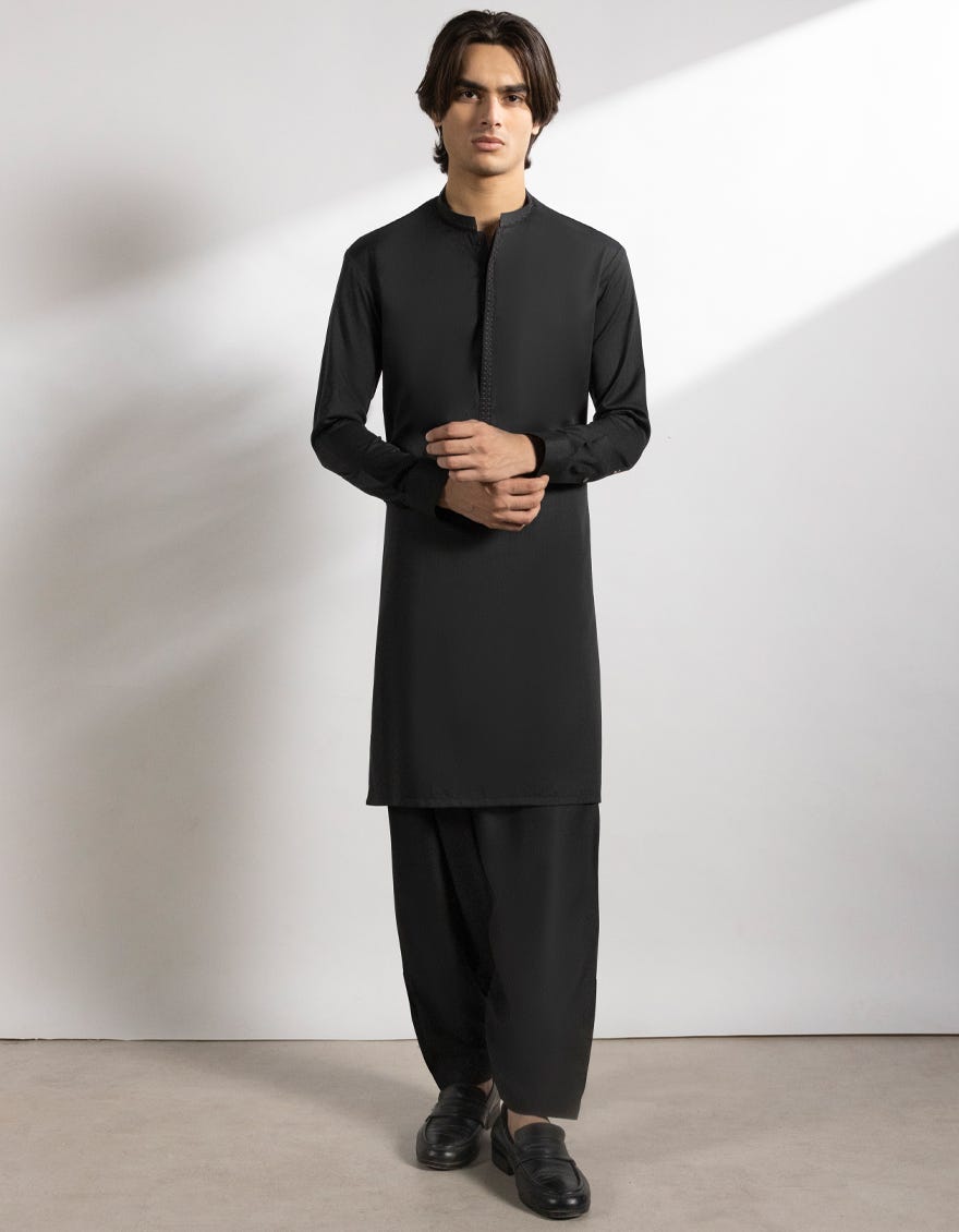 BLACK BLENDED KAMEEZ SHALWAR