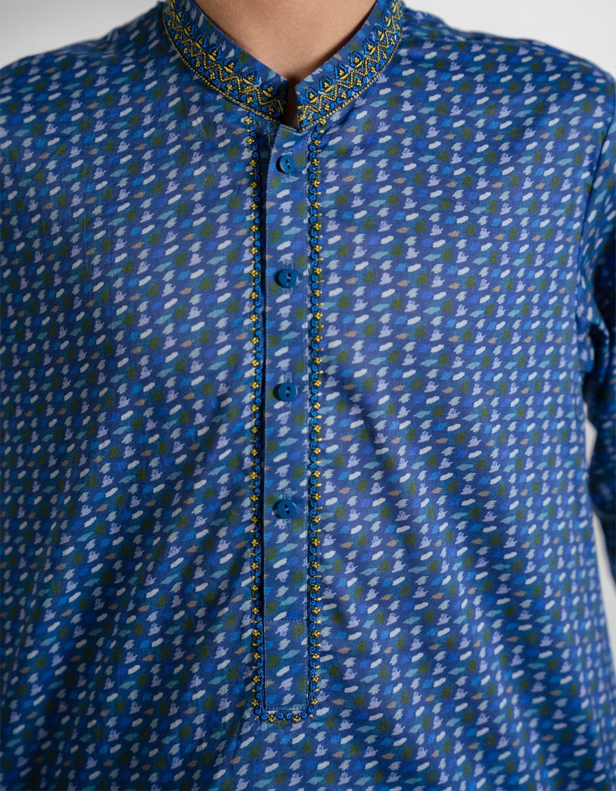 ROYAL BLUE COTTON KURTA