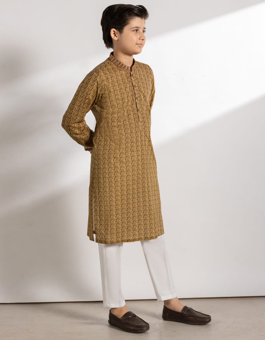 YELLOW COTTON KURTA