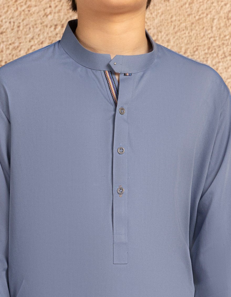PERIWINKLE BLENDED CASUAL KURTA TROUSER