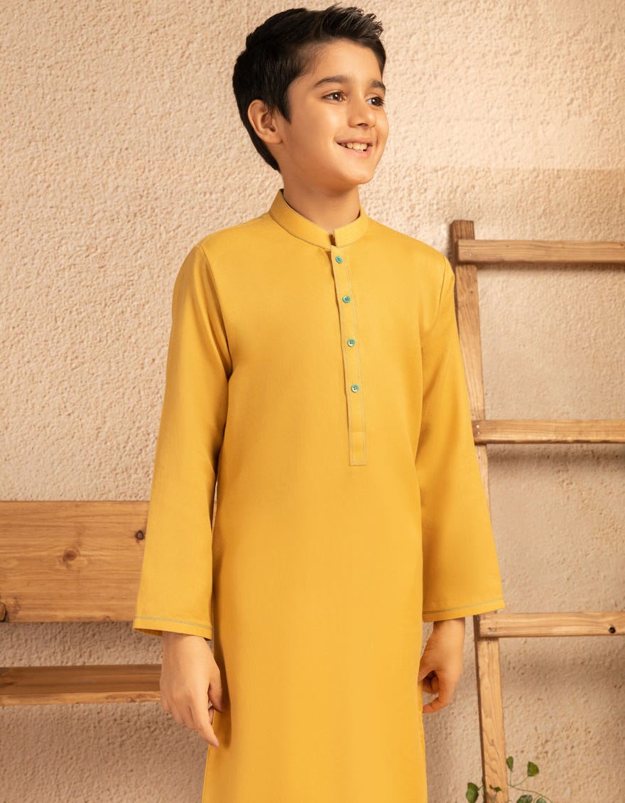 MUSTARD COTTON CASUAL KURTA