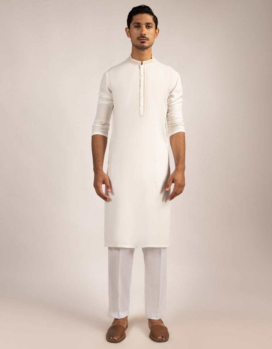 OFF WHITE SEMI-FORMAL KURTA