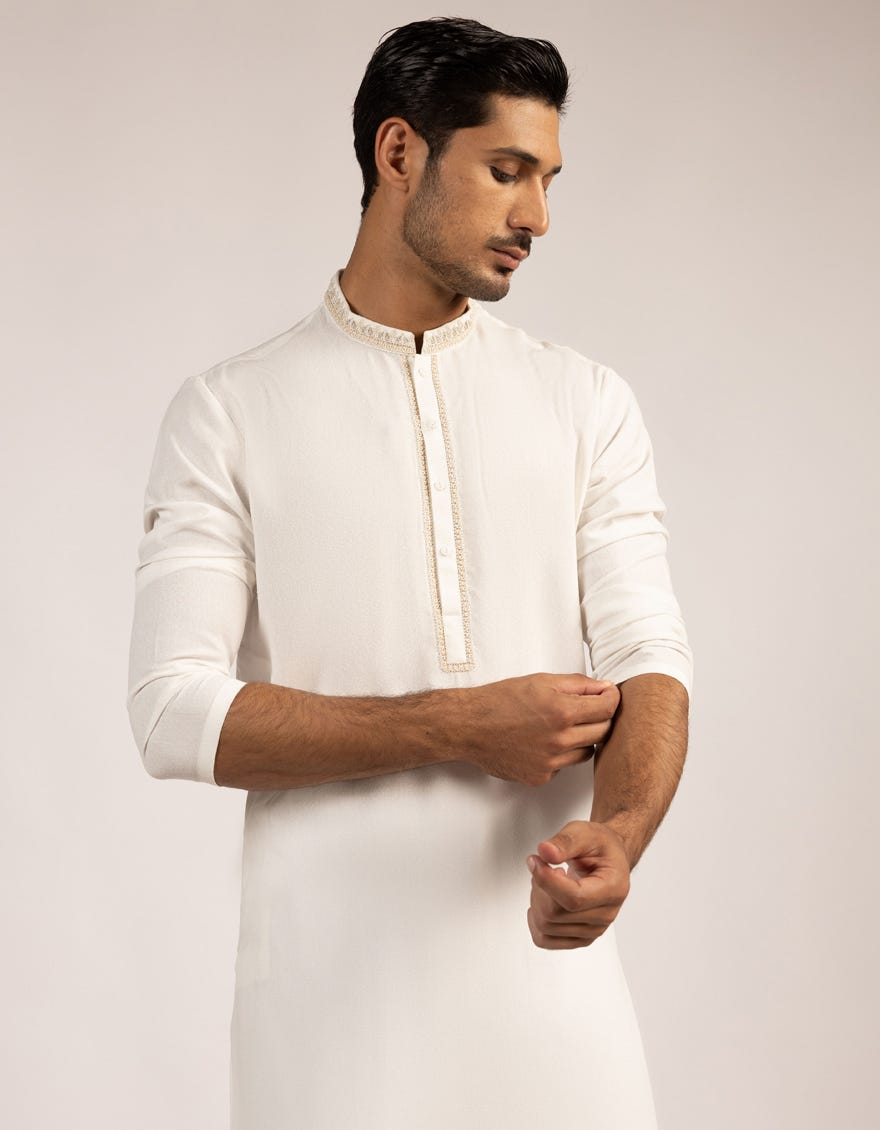 OFF WHITE SEMI-FORMAL KURTA