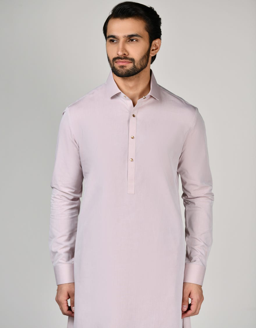 Tea Pink Cotton Men's Kameez Shalwar | Jjks-A-47164
