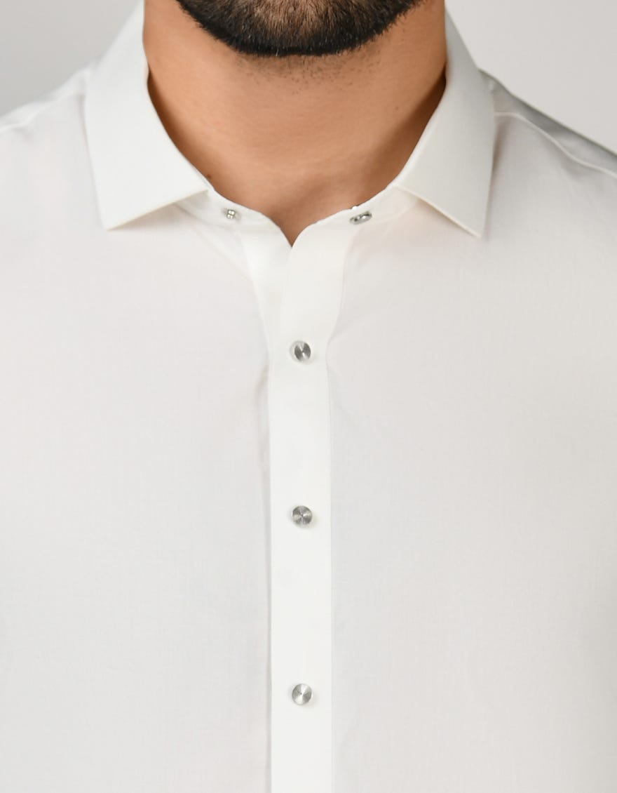 Dull White Cotton Men's Kameez Shalwar | Jjks-S-47165