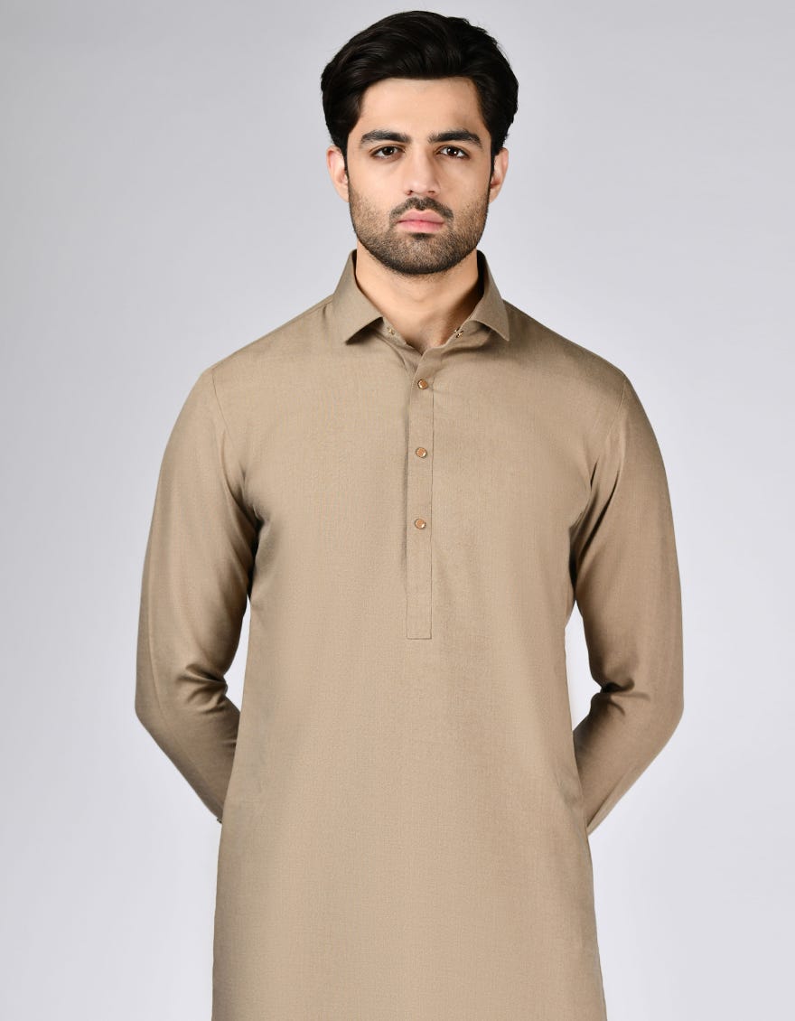 BROWN BLENDED KAMEEZ SHALWAR | JJKS-W-47332