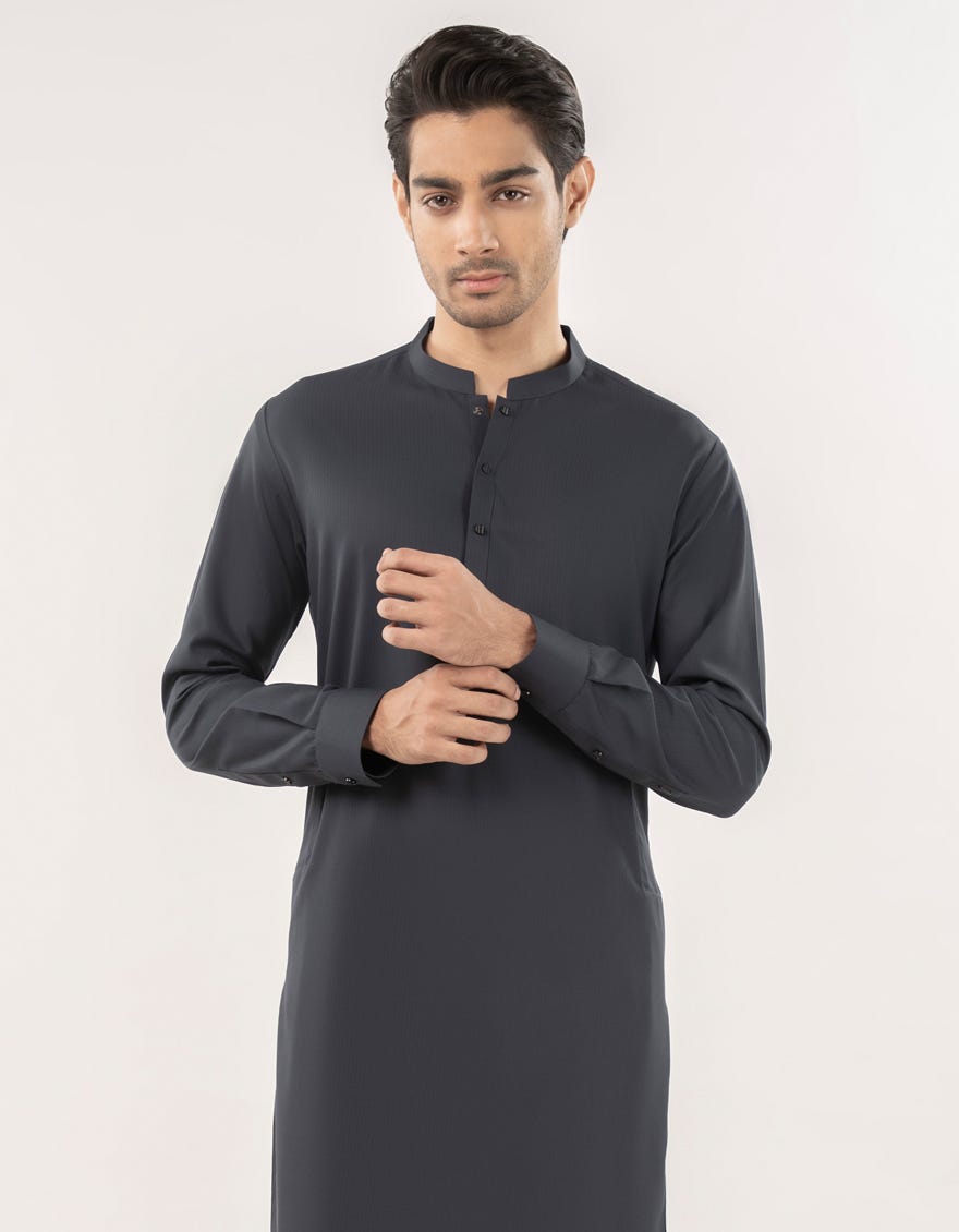 GREY BLENDED KURTA TROUSER | JJKP-A-47353