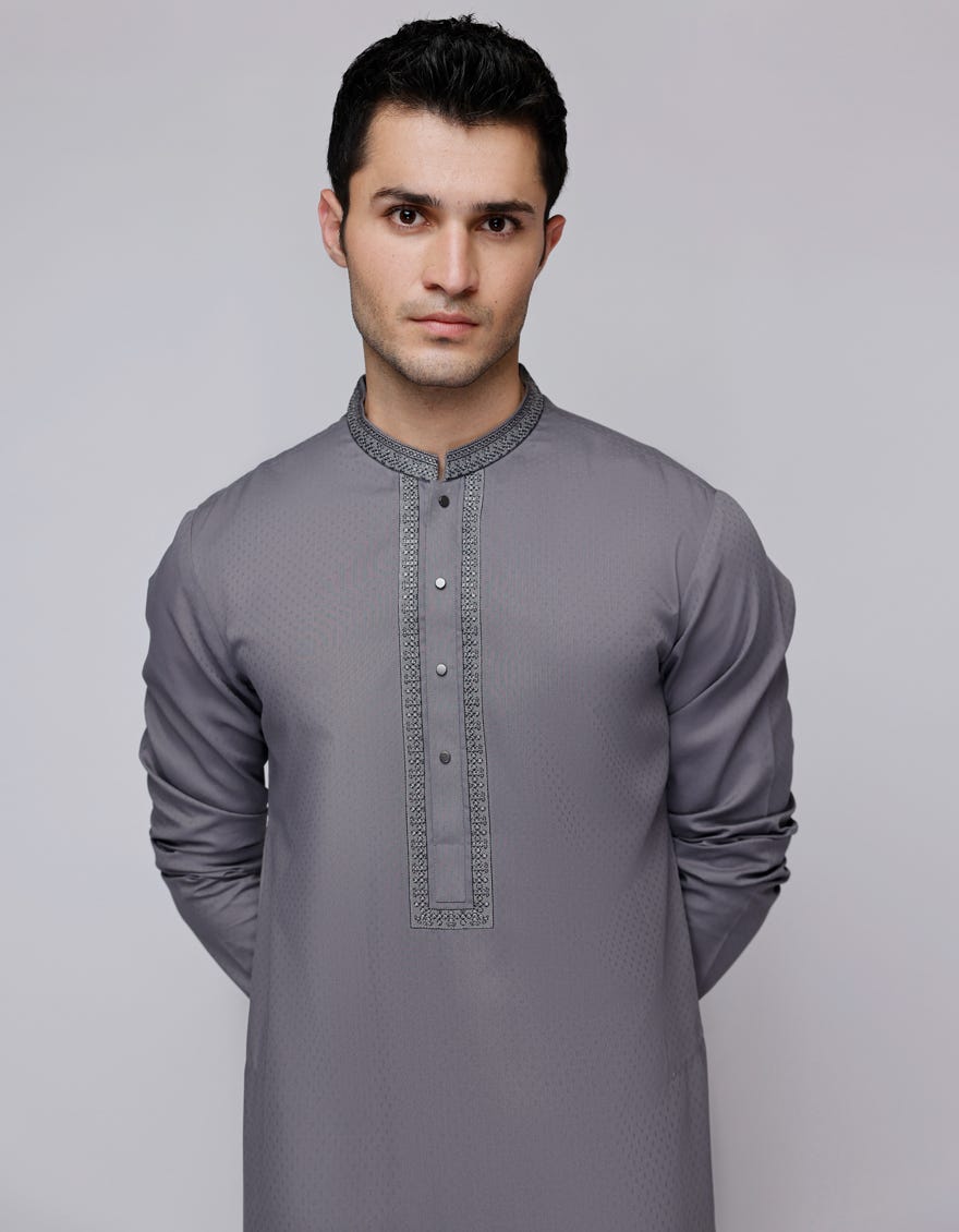 GREY BLENDED KURTA | JJK-A-33057