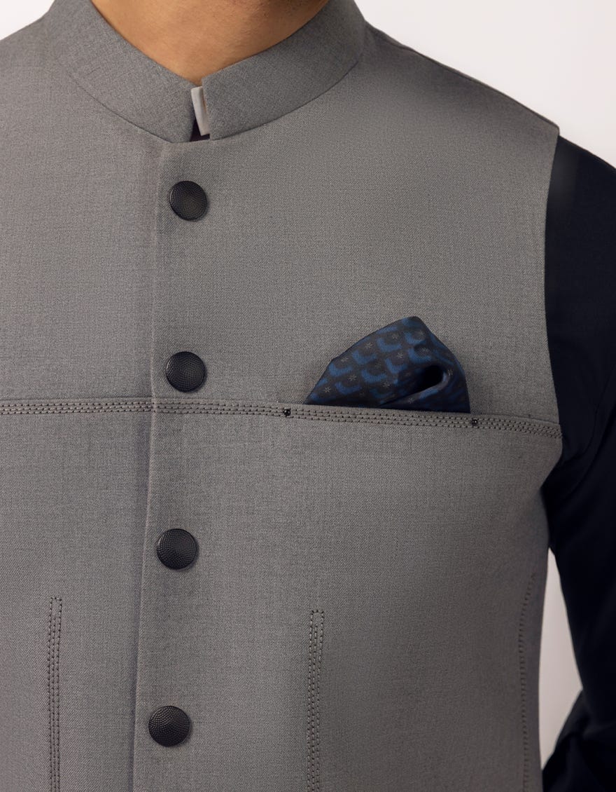 GREY PLAIN SUITING WAISTCOAT