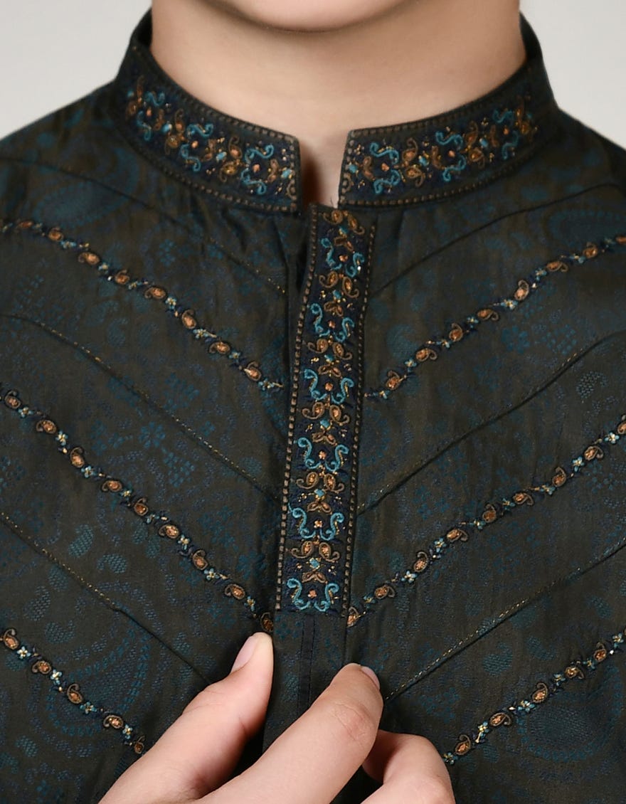 Anti Brown Blended Special Kid's Kurta | Jck-Sp-48039