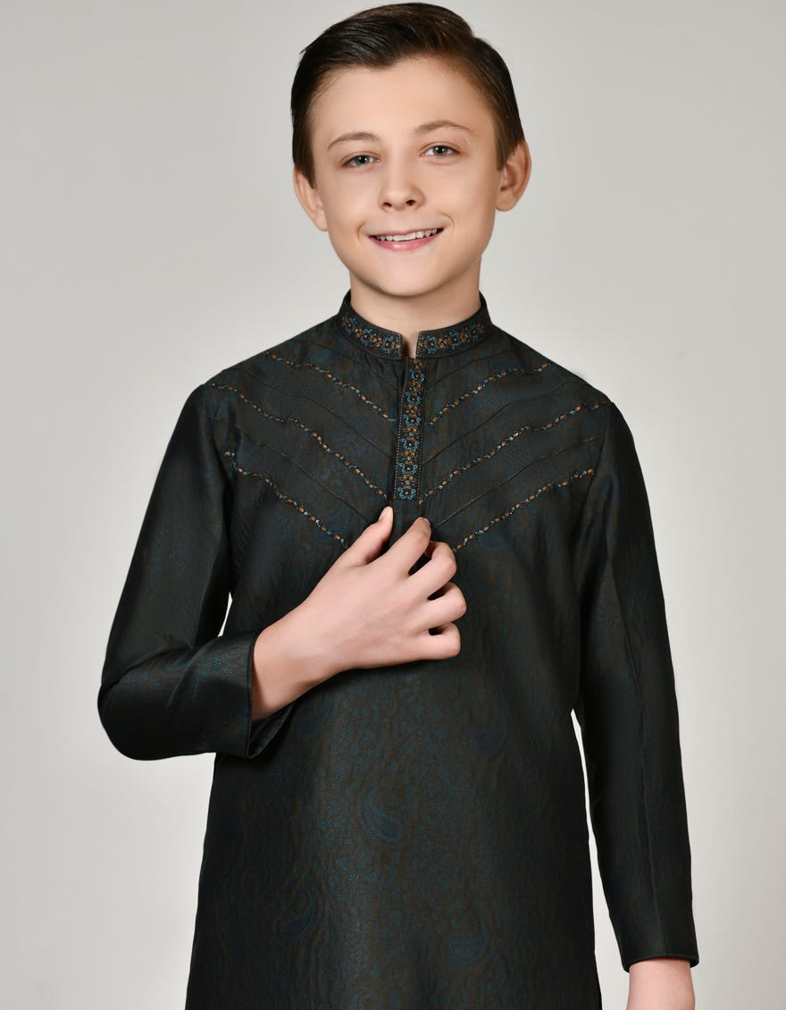 Anti Brown Blended Special Kid's Kurta | Jck-Sp-48039