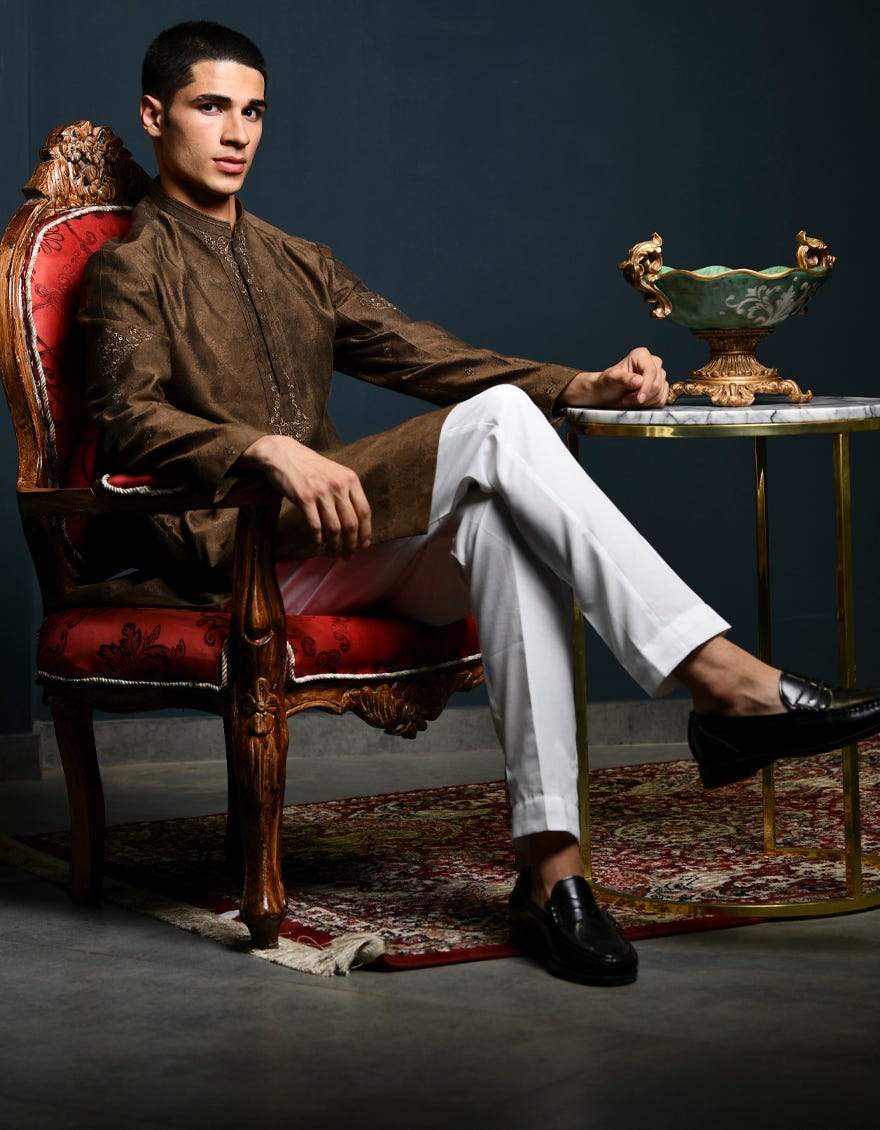 Mehndi Green Blended Special Teen Boy's Kurta | Jtk-Sp-A-48041