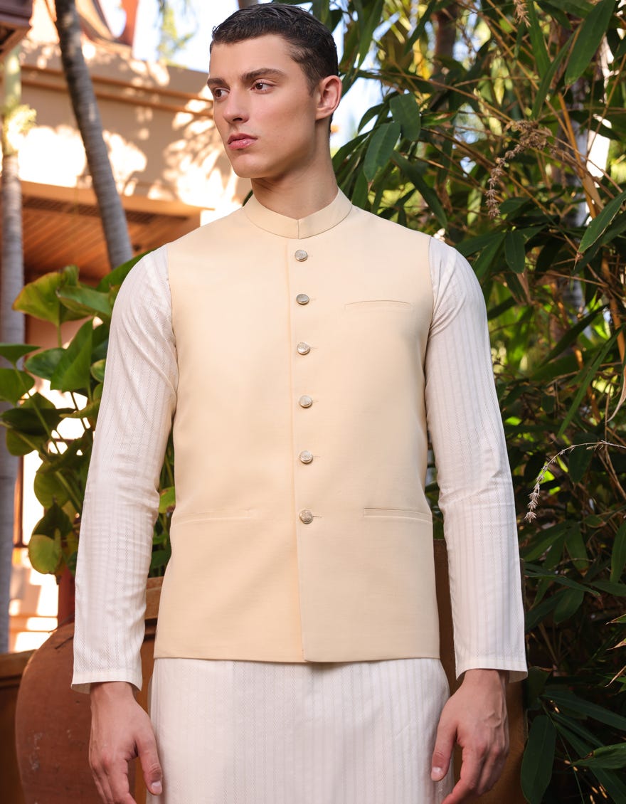 Fawn Blended Waistcoat | Jjvc-A-48060