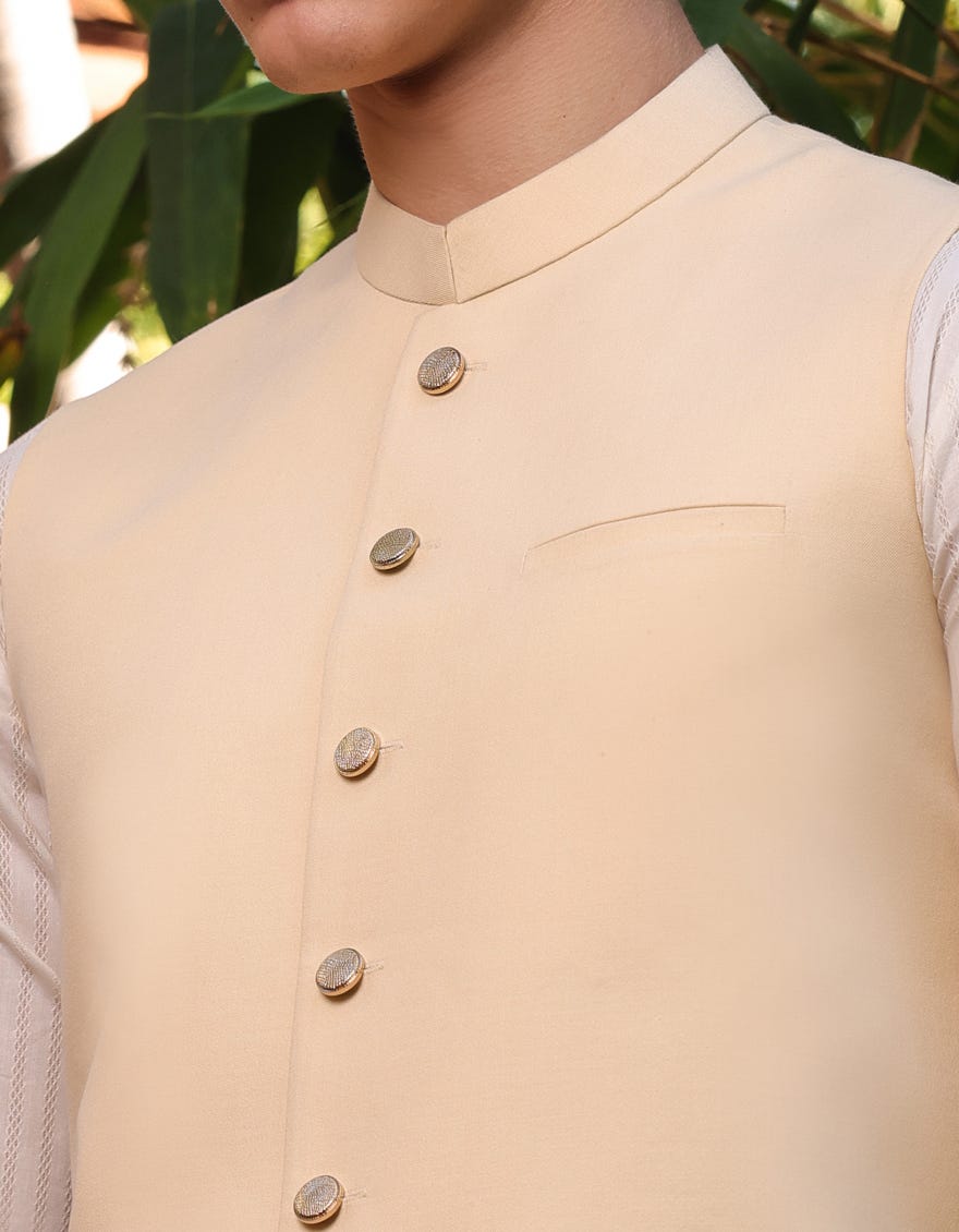 Fawn Blended Waistcoat | Jjvc-A-48060