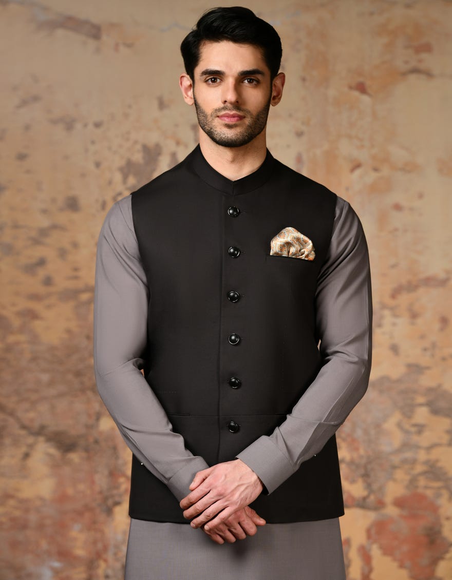 Coffee Brown Blended Waistcoat | Jjvc-A-48067