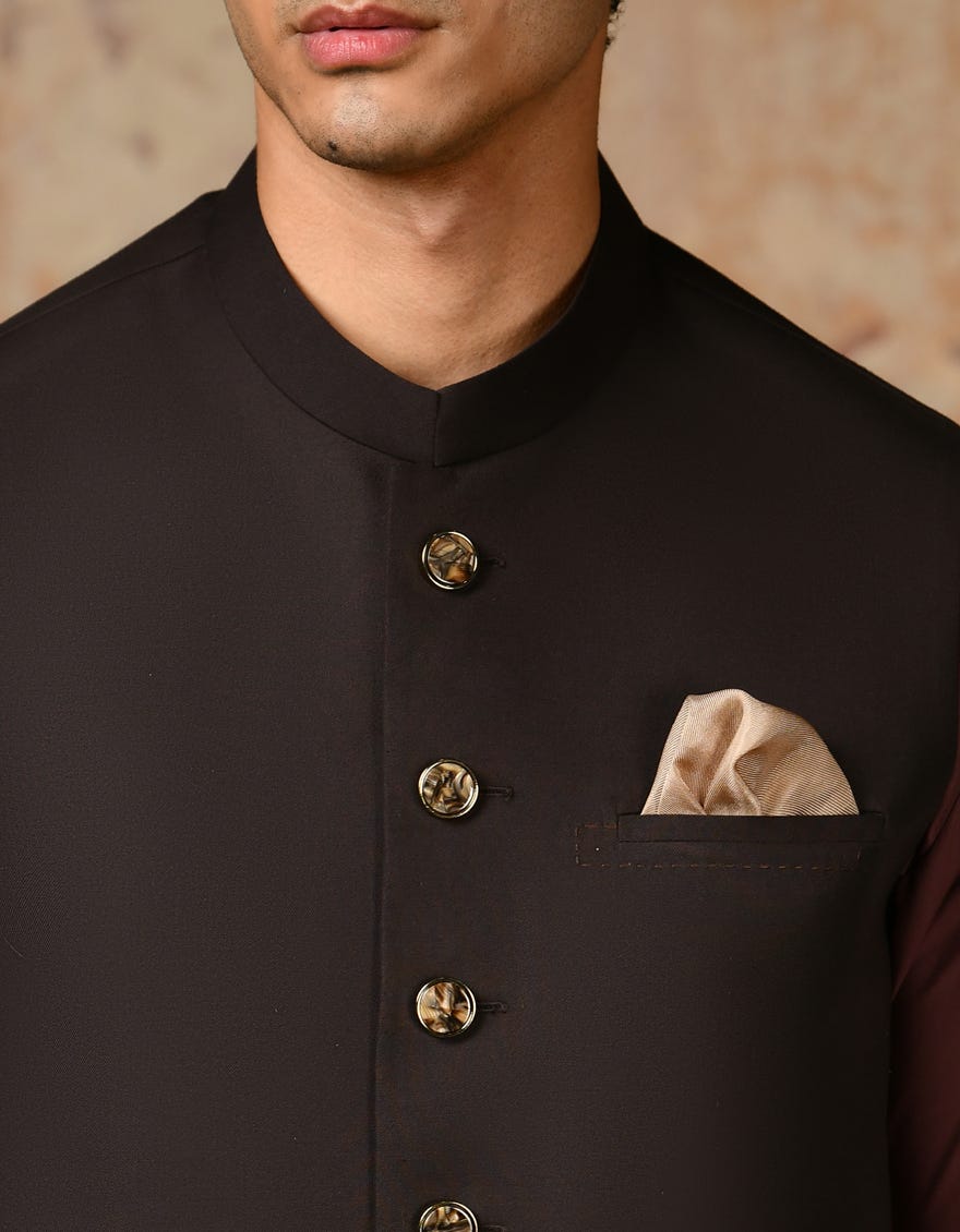 Chocolate Brown Blended Waistcoat | Jjvc-A-48068