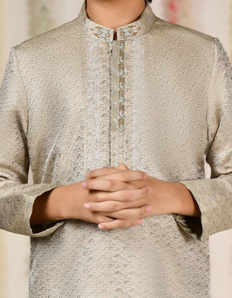Light Green Polyester Special Kid's Kurta | Jck-Sp-A-48076