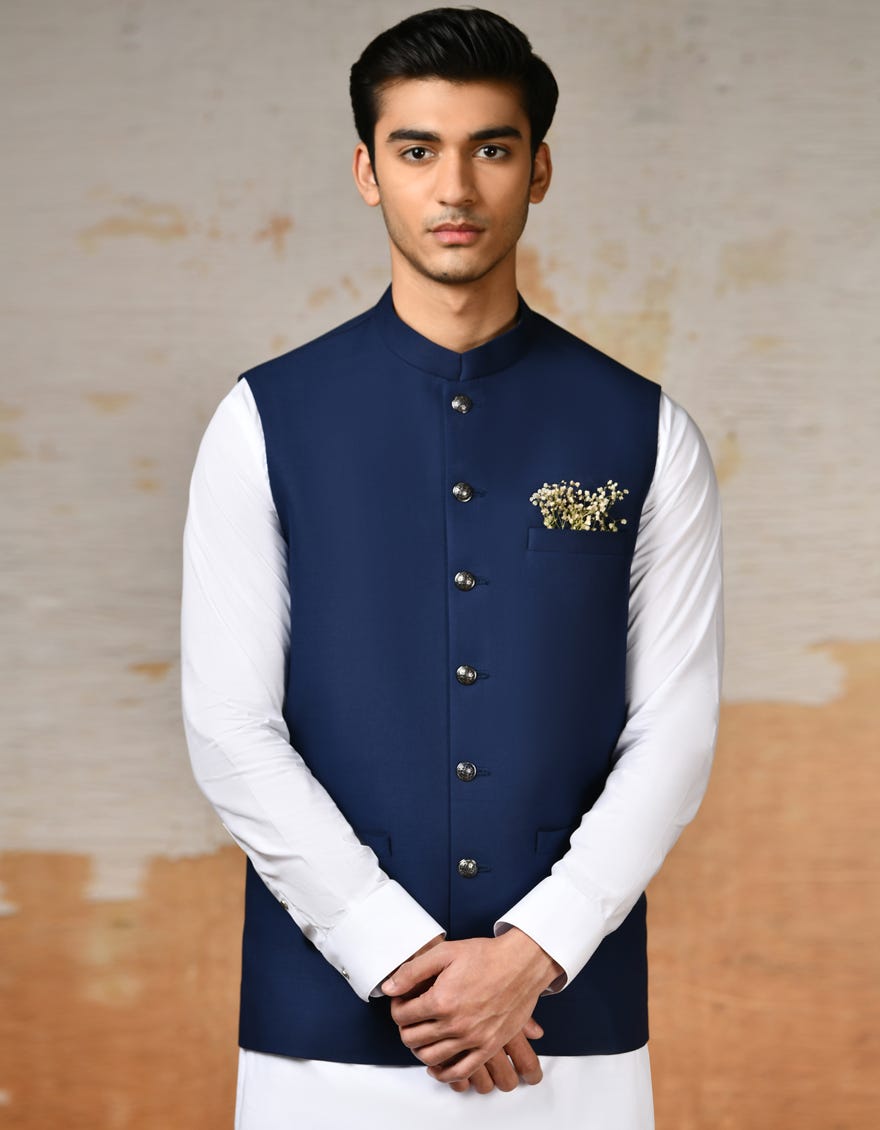 Blue Blended Waistcoat | Jjvc-A-48113-Ap