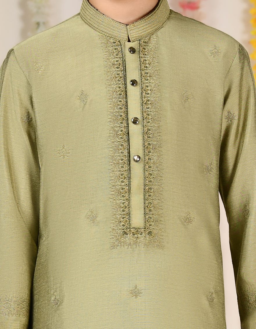 Dull Gold Blended Special Kid's Kurta | Jck-Sp-A-48123