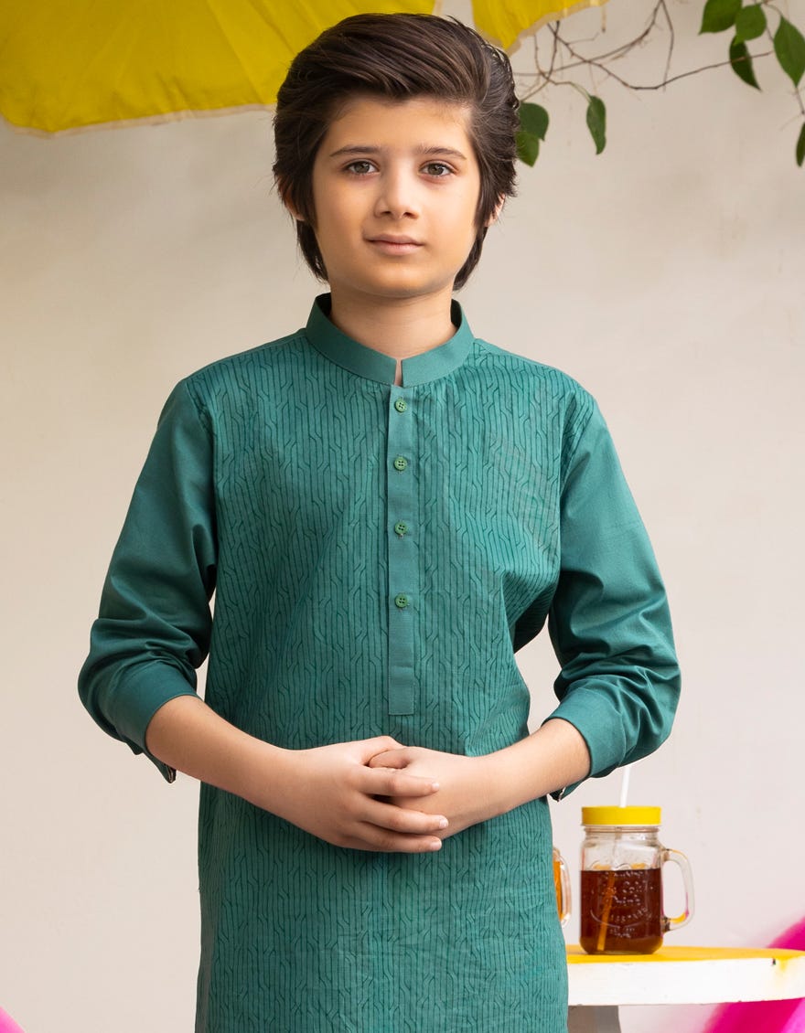 GREEN COTTON KURTA | JCK-A-50020