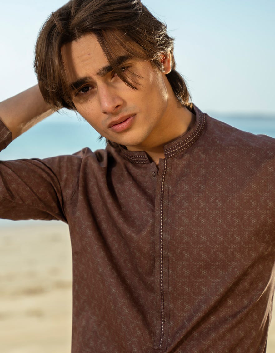 BROWN COTTON KURTA | JTK-S-50045