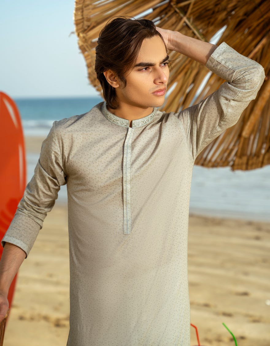 LIGHT GREEN COTTON KURTA | JTK-S-50046