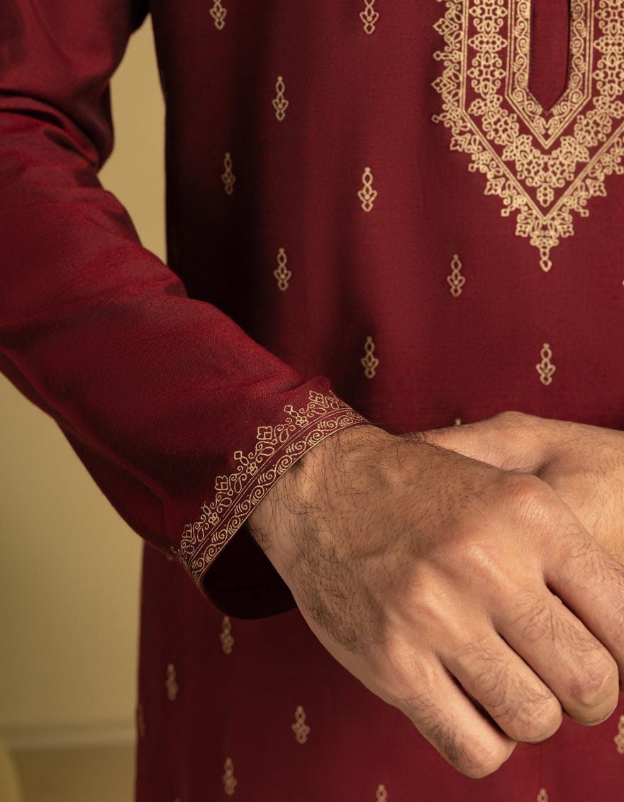 maroon-blended-special-kurta-jjkspa50064