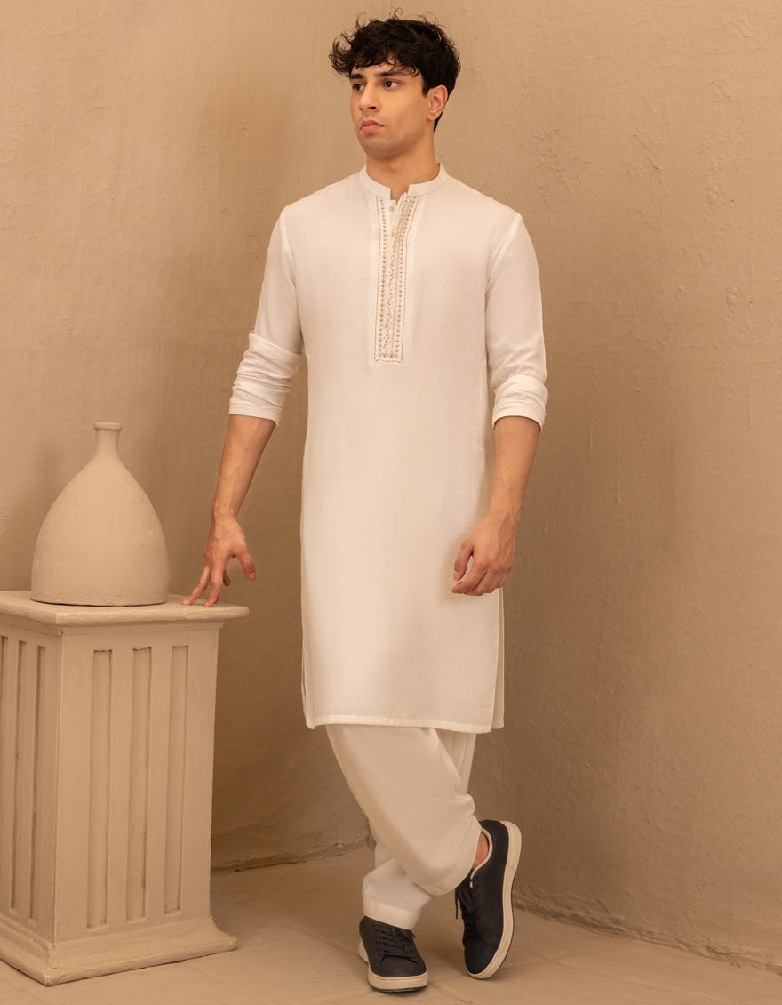 WHITE AYUDIA FORMAL KAMEEZ SHALWAR