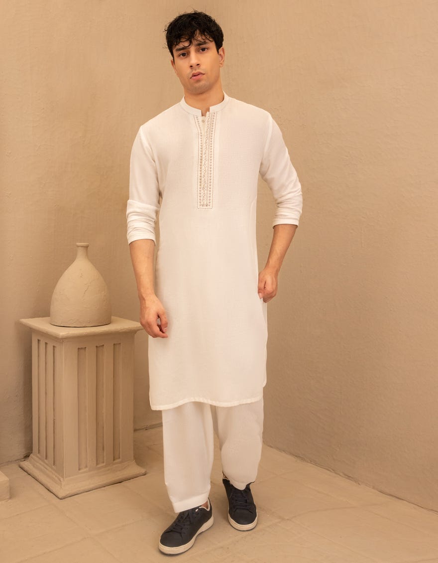 WHITE AYUDIA FORMAL KAMEEZ SHALWAR