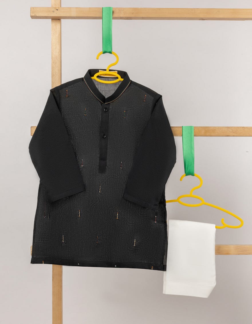 BLACK BLENDED SEMI-FORMAL KAMEEZ SHALWAR