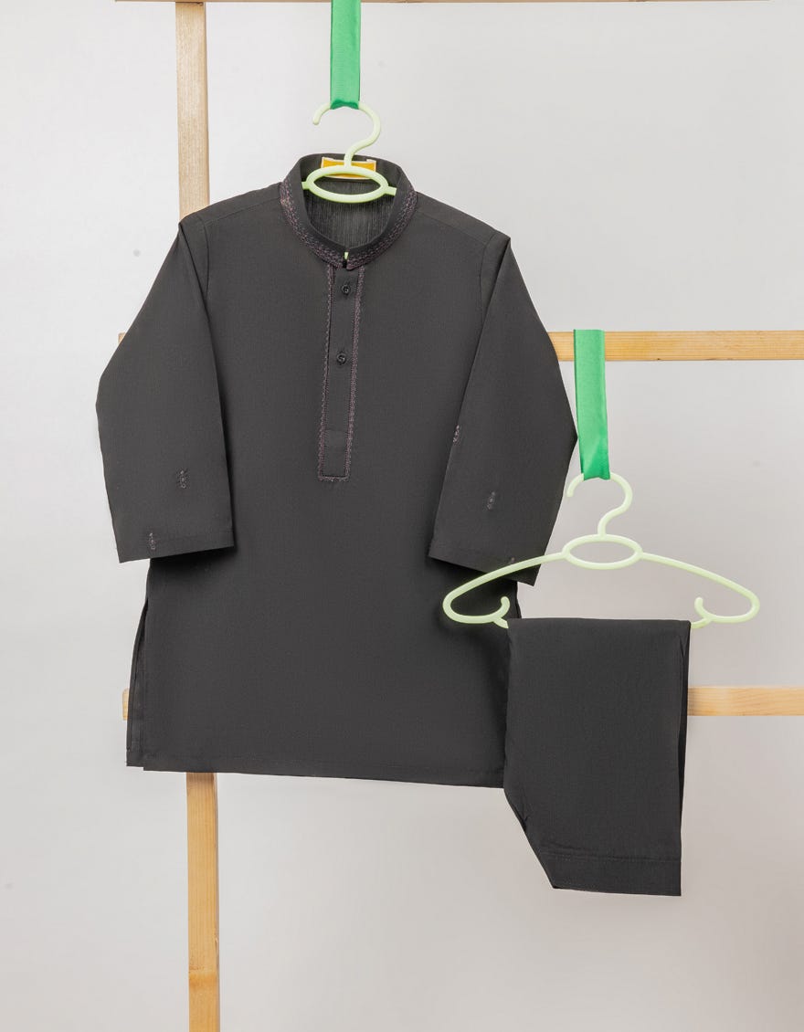 BLACK BLENDED SEMI-FORMAL KAMEEZ SHALWAR