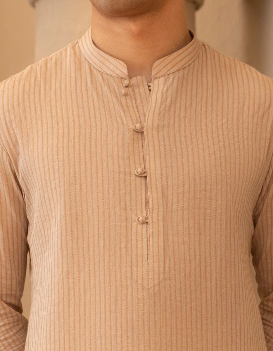 LIGHT BROWN BUNNAT CASUAL KURTA