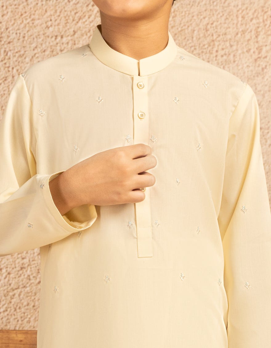 CREAM BLENDED SEMI-FORMAL KAMEEZ SHALWAR