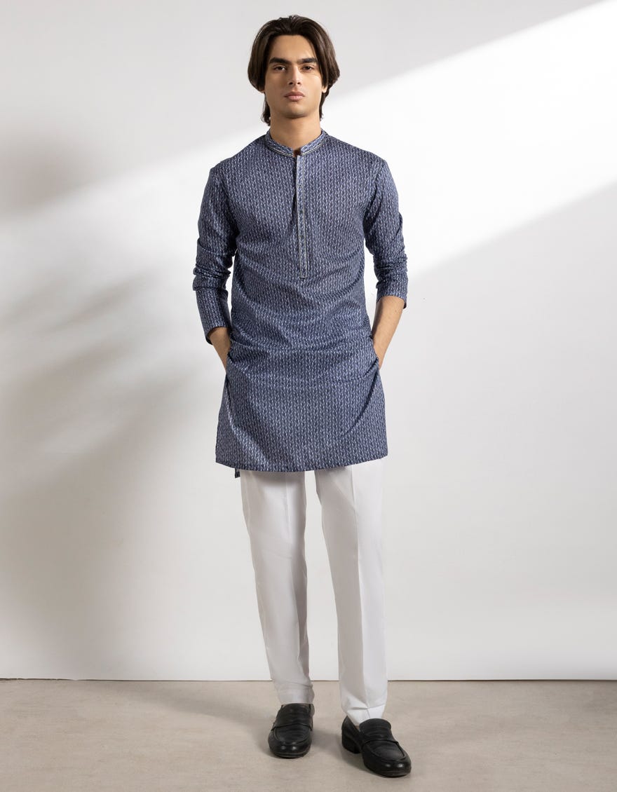 BLUE COTTON KURTA