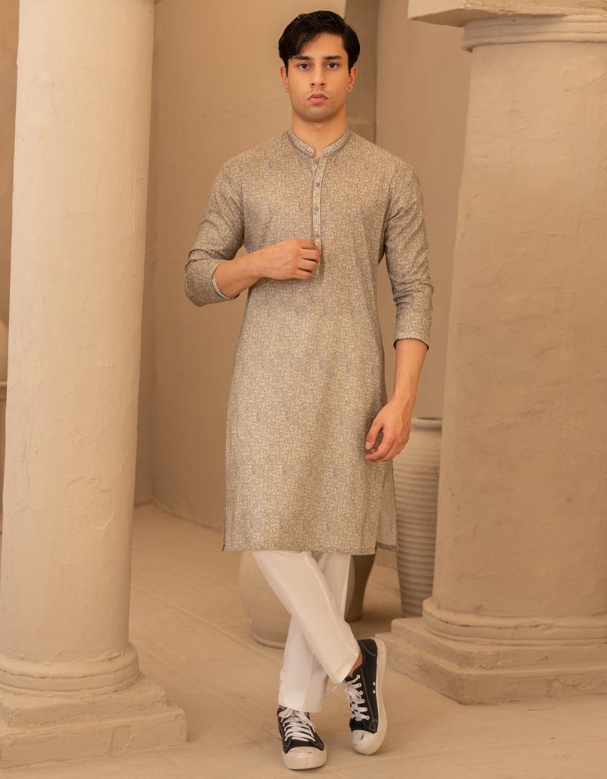 GREY COTTON TEENS KURTA