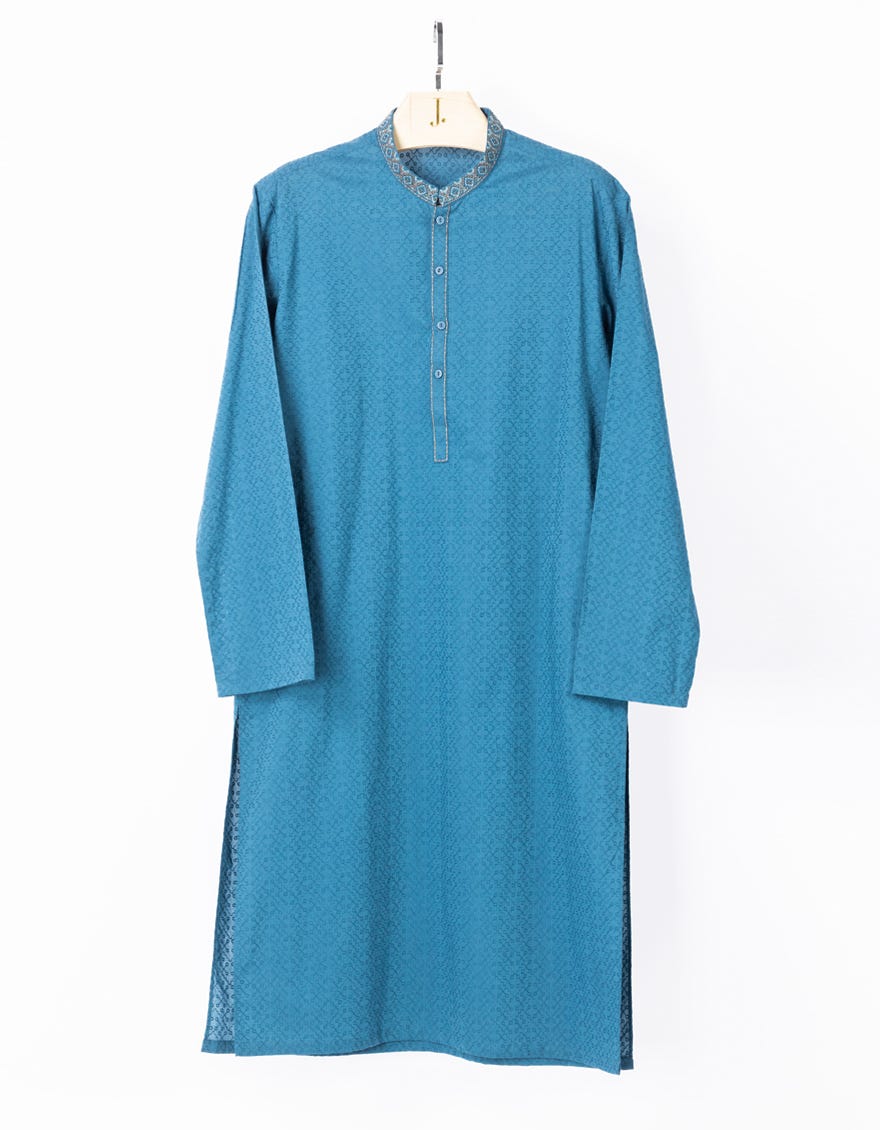 teal-cotton-semi-formal-kurta-jjka50323