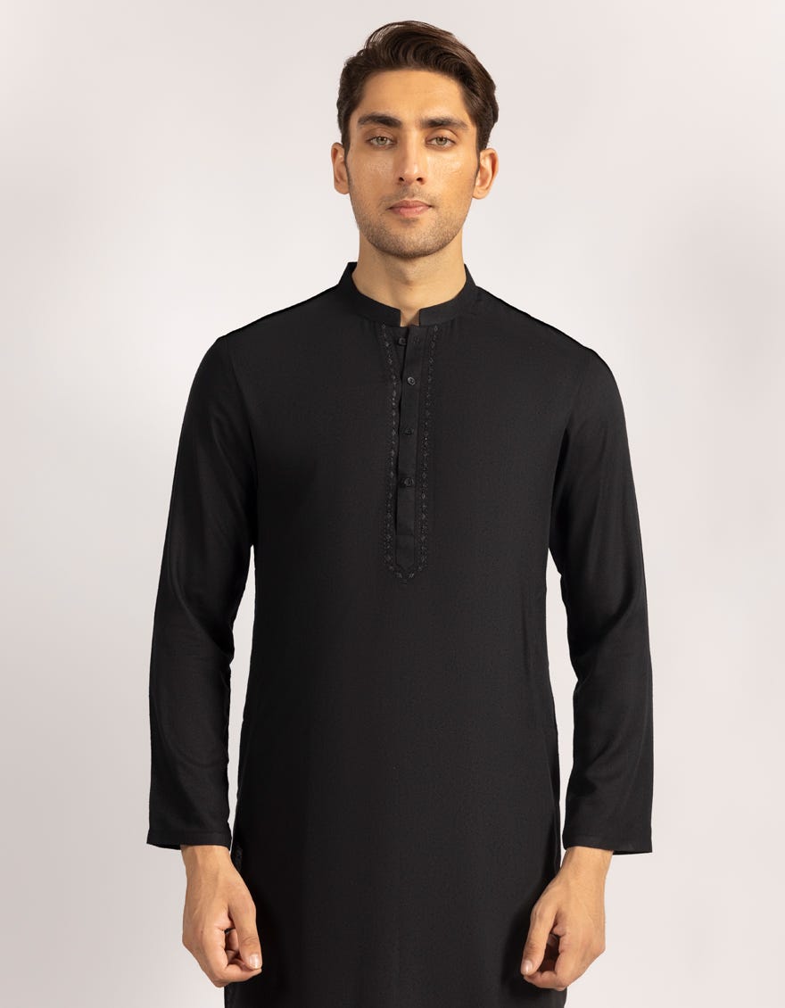 black-blended-semi-formal-kurta-jjka50337