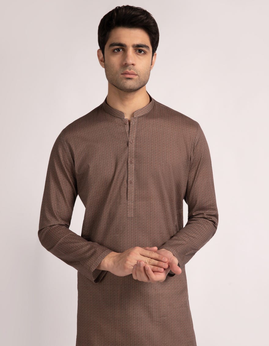 brown-cotton-casual-kurta-jjthka50393
