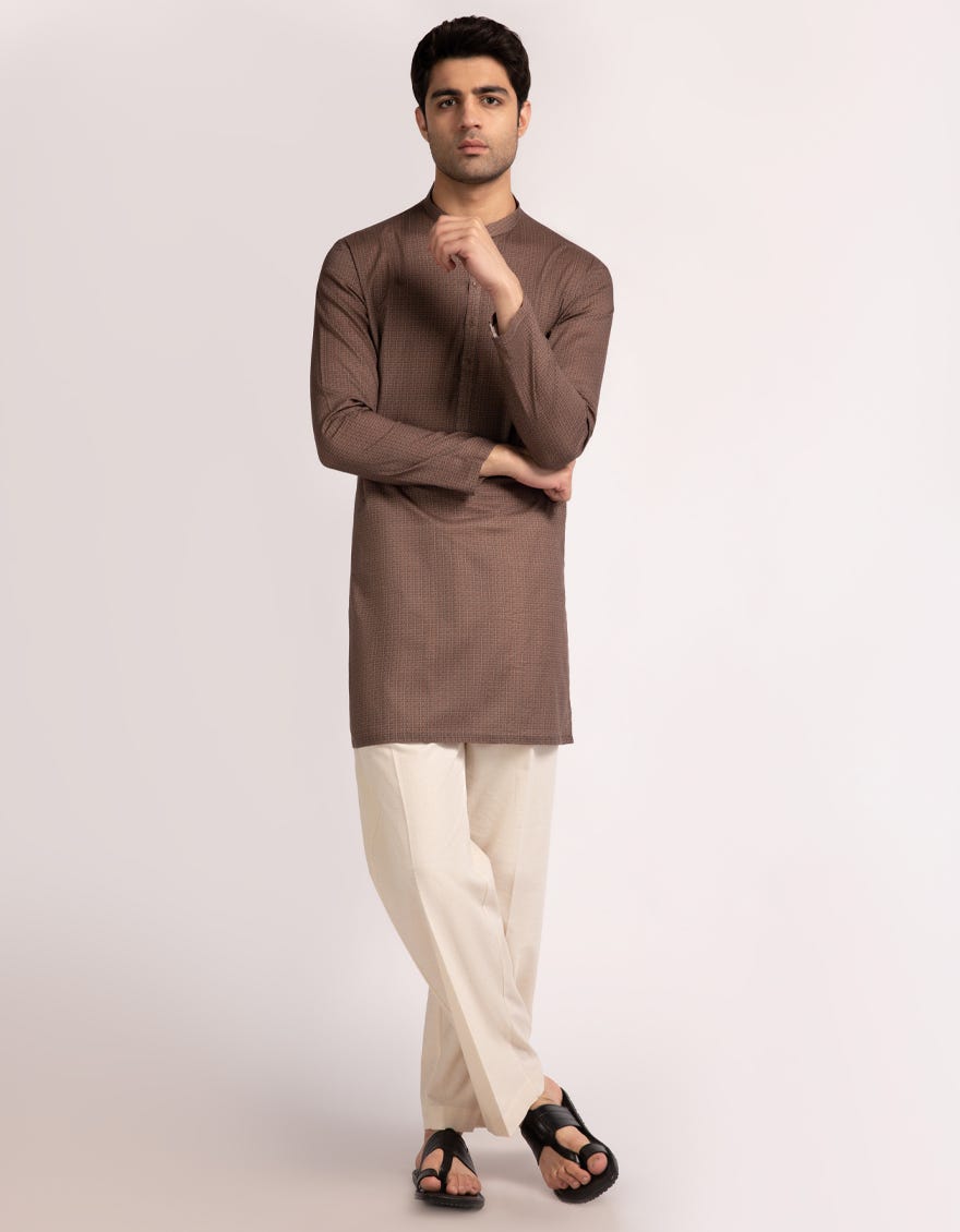 brown-cotton-casual-kurta-jjthka50393