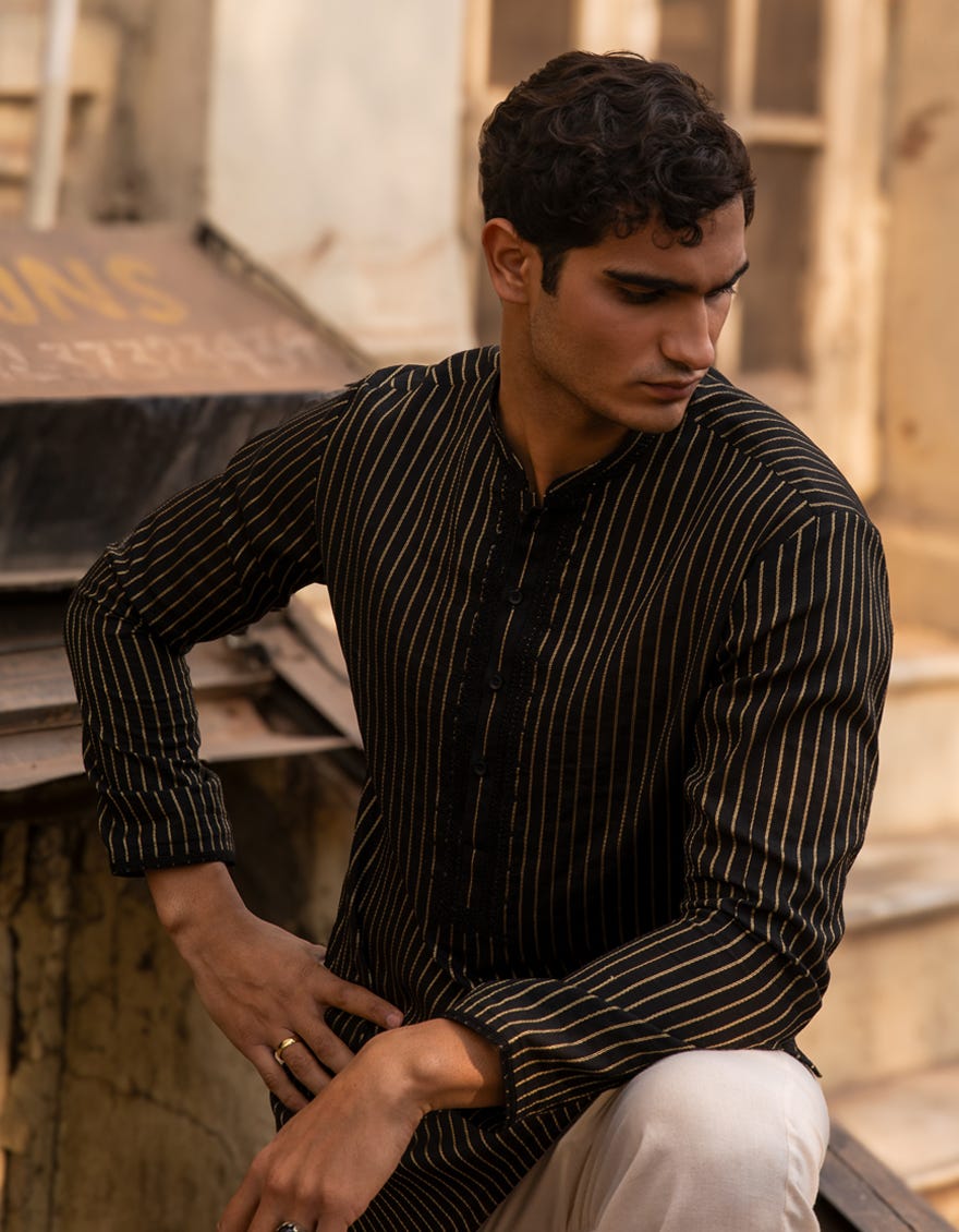 black-cotton-formal-short-kurta-jjthka50487