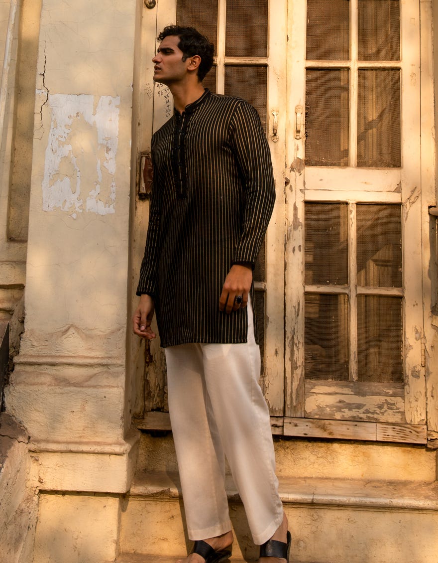 black-cotton-formal-short-kurta-jjthka50487