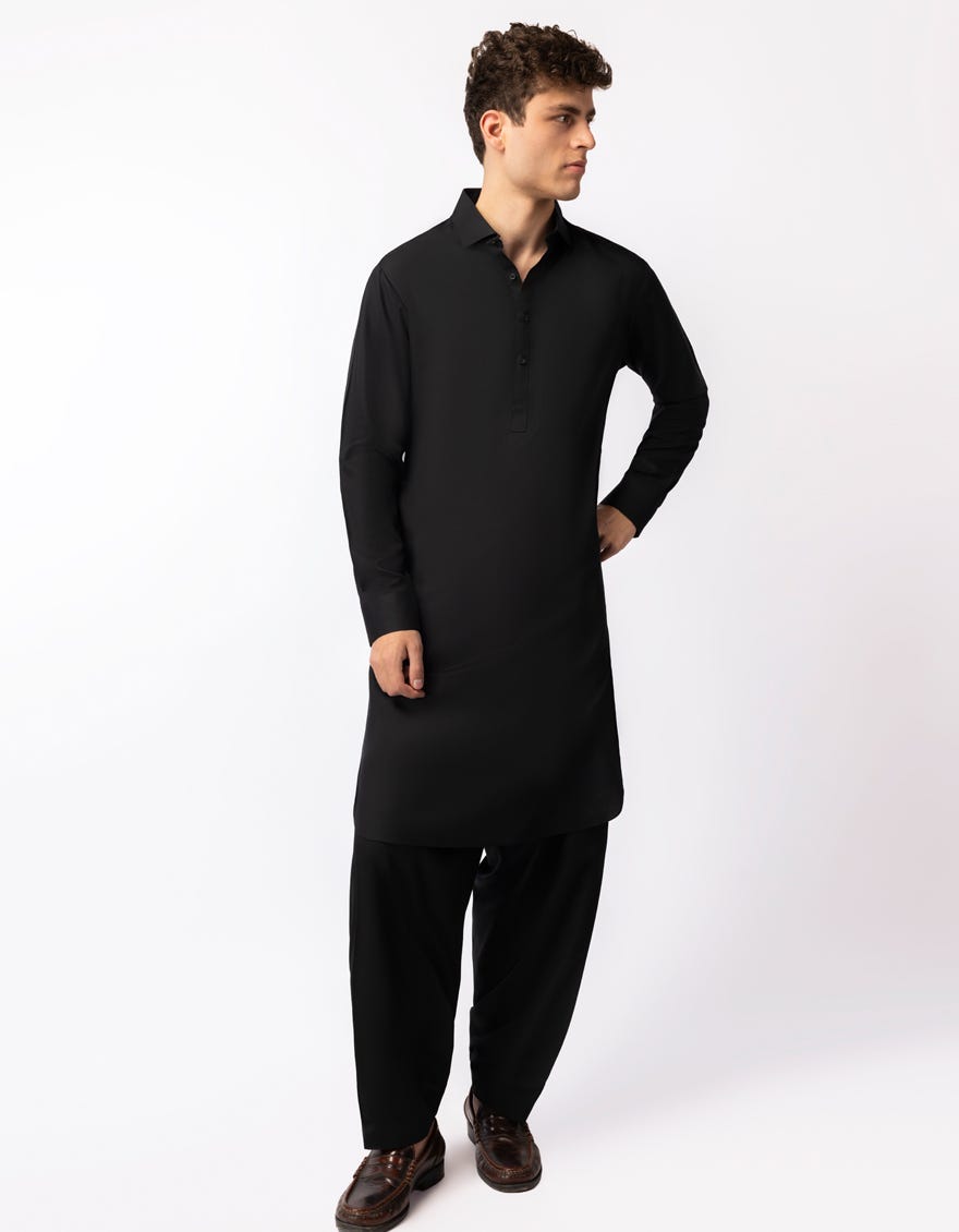 BLACK CASUAL KAMEEZ SHALWAR