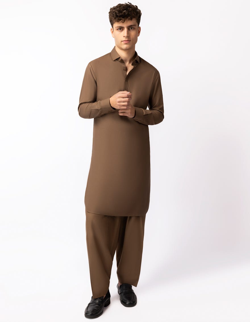 BROWN CASUAL KAMEEZ SHALWAR